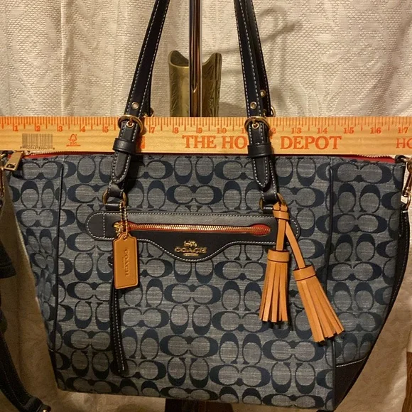 Coach Kleo Carryall Denim Tote - Picture 2 of 9